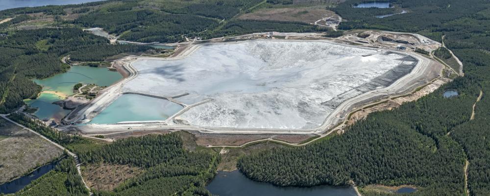 Flygbild över gruvan i Garpenberg. Foto: Boliden