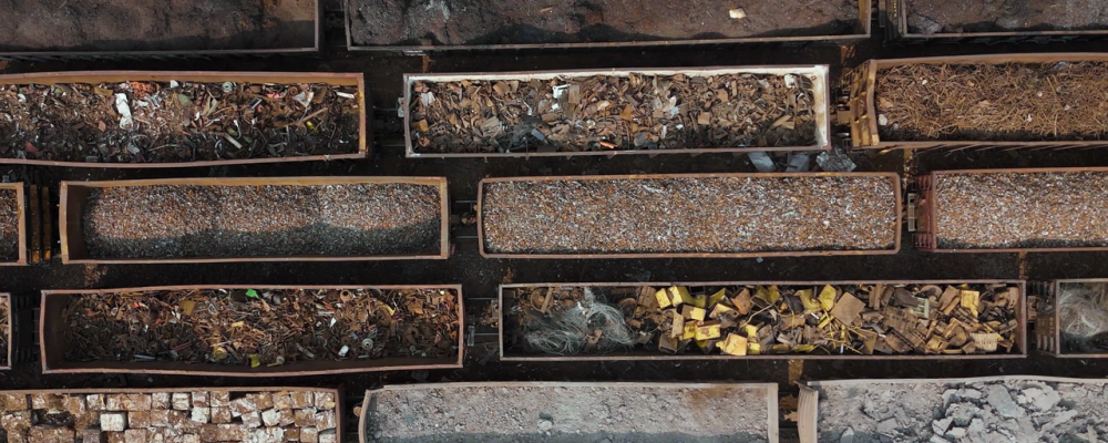 Återvunnet metall i Iowa. Foto: SSAB