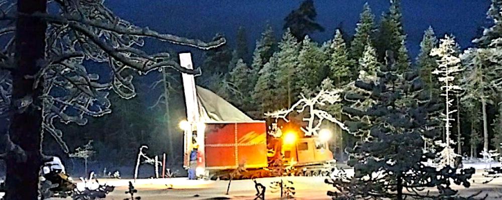 Barsele guldprojekts arbetsläger i Västerbotten. Bild: Goldsky Resources presentation.