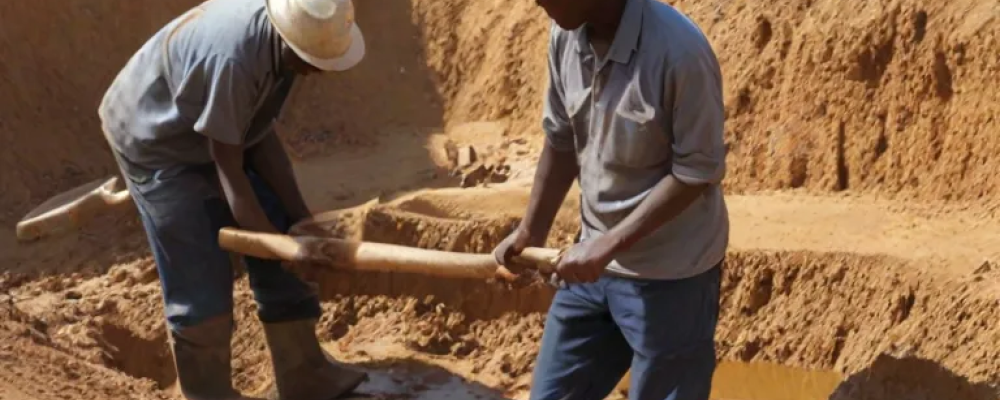 Hantverksmässig utvinning. Bild: AI-genererad bild. Inte ett fotografi. Copyright © Conventus – AI-genererat innehåll. Inget av materialet får reproduceras eller användas i andra sammanhang utan skriftligt tillstånd.