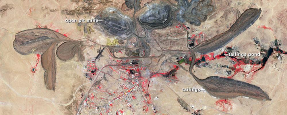 Gruvan Baiyun Ebo som ligger i Inre Mongoliet, en av Kinas norra regioner som gränsar till både Mongoliet och Ryssland, står för omkring hälften av världsproduktionen av sällsynta jordartsmetaller, enligt Mining. Foto: Nasa/Wikimedia Commons