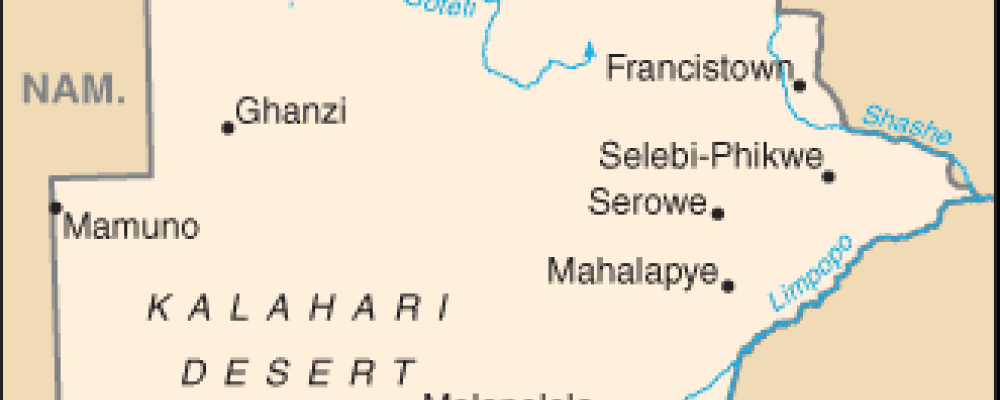 Botswana i södra Afrika. Bild: Wikimedia Commons