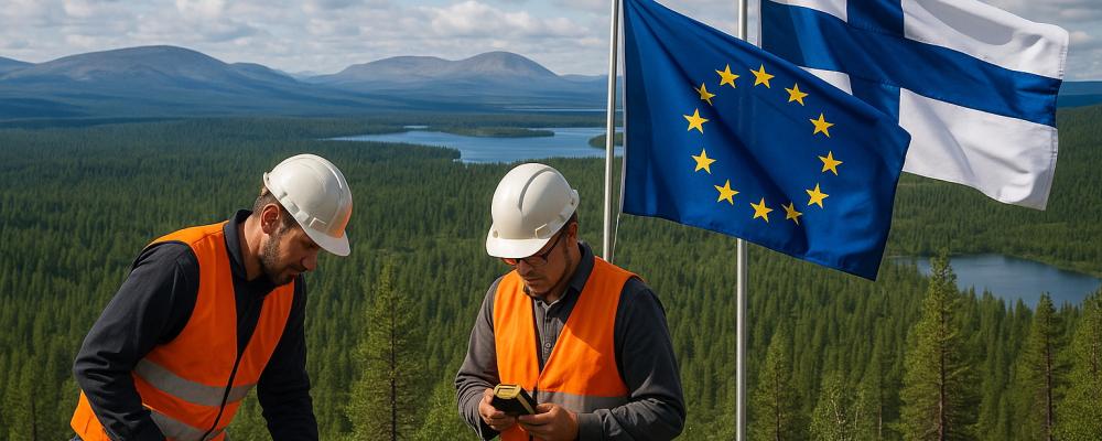 Europeiska kommissionen har pekat ut sex projekt i Finland som strategiskt viktiga för unionens framtida försörjning av råvaror.  Illustration: AI-genererad bild. Ej ett fotografi. Upphovsrätt © Conventus