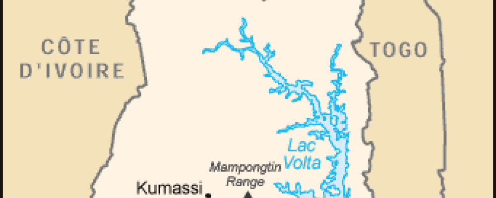 Ghana i Västafrika. Karta: Eric Gaba (Sting) — CIA World Factbook/Wikimedia Commons