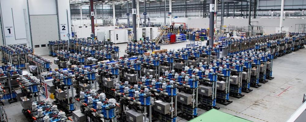 Interiör i ITM Power's fabrik i Bessemer i norra England. Foto: Trevor Smith/ITM