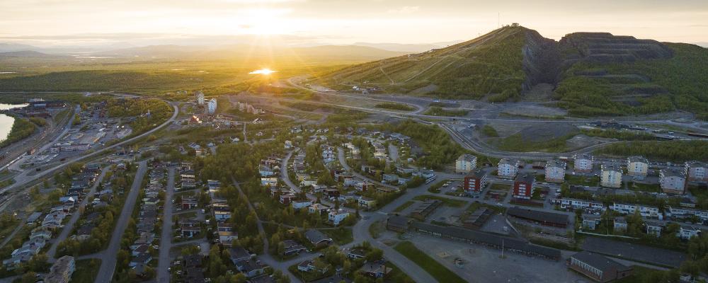 Kiruna. I området som påverkas ligger framför allt en mängd småhus. Foto: Lars Berggren/LKAB