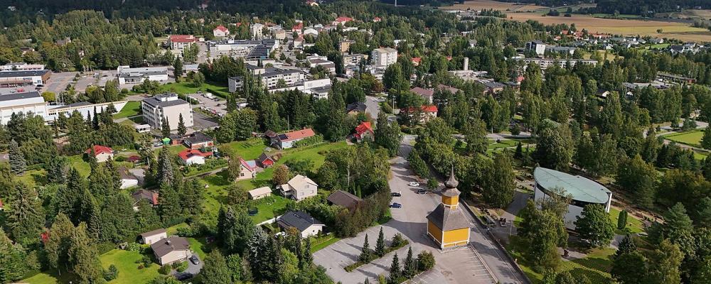 Orivesis centrum. En australisk gruvaktör vill leta litium i Orivesi. Kommunen och invånarna motsätter sig projektet av miljöskäl. Foto: Wikipedia Commons Lic. Kredit: Orivesi Kommun