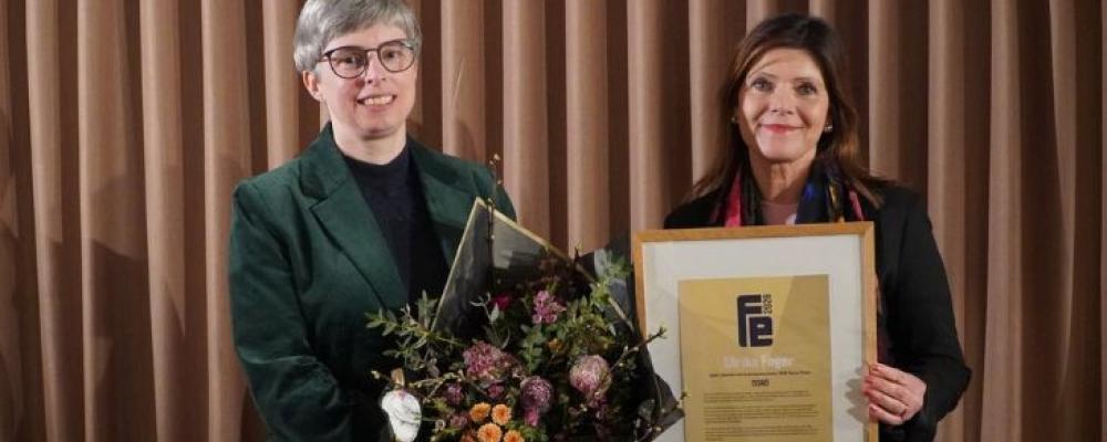 Ulrika Fager, Årets Fe 2026, och Eva Nordmark, prisutdelare och ordförande i Talga Group. Foto: Gustaf Andersson