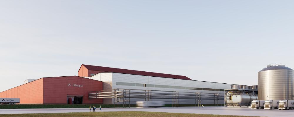 Visualisering av Stegras stålverk. Ill: Stegra