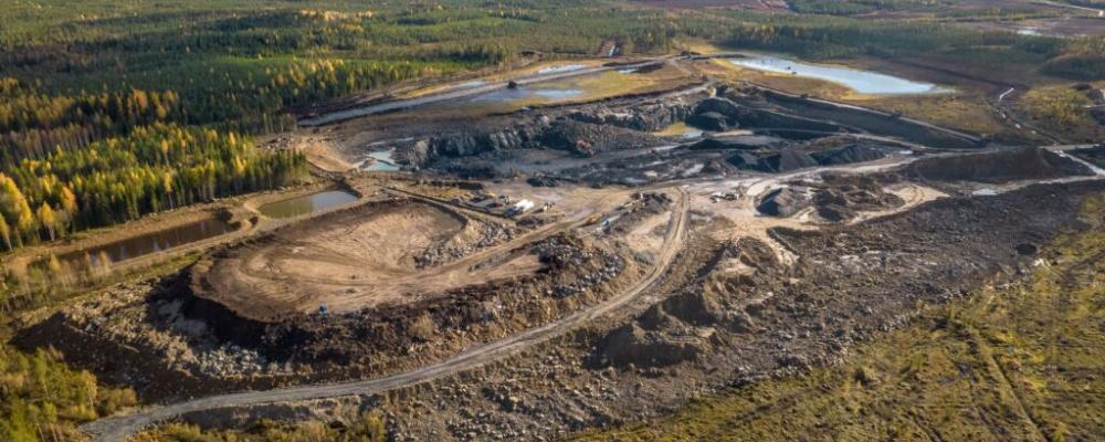 Dagbrottet vid Kelibers gruva i Syväjärvi i Kaustby. Foto: Keliber