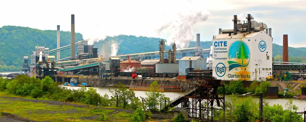 Stålverket Clairton Works i Clairton i Pennsylvania. Foto: Wikipedia Commons Lic. Kredit. Roy Luck / U.S. Steel Clairton Works.