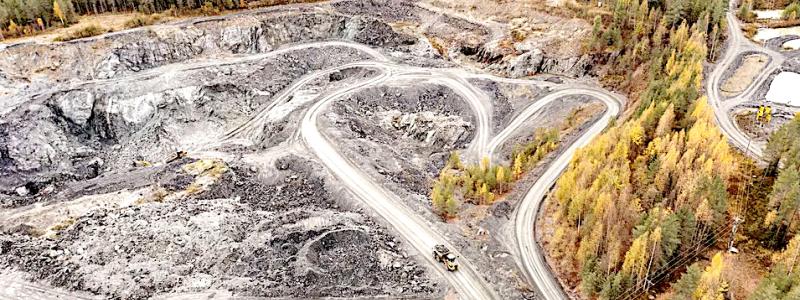 Endomines Pampalogruva i Finland. Kartitsa ligger cirka 16,5 kilometer norr om gruvområdet. Foto: Endomines