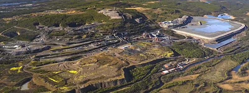Flygfoto över LKAB:s verksamhet i Malmberget i Gällivare. Foto: LKAB.