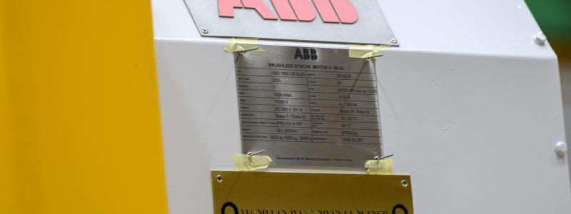 Den extremt energieffektiva motorn har tagits fram för ett stålverk i Indien. Foto: ABB
