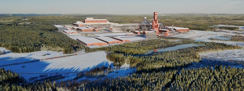 Stegra påbörjade bygget av den integrerade anläggningen för grön vätgas, järnmalm och stål 2022, och har nu lagt grunden till anläggningen. Nu håller man som bäst på att montera tak och väggar. Ill: Stegra
