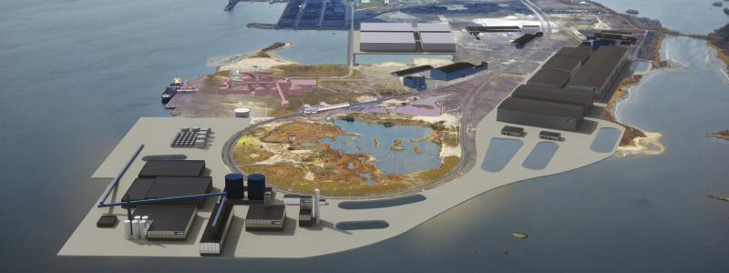 LKABs planerade industripark för kritiska mineral i Luleå. Bildkälla: LKAB