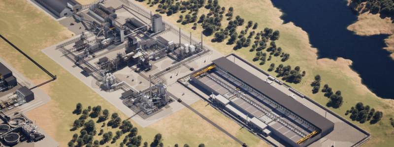 Den planerade produktionskapaciteten i det nya kopparsmältverket uppgår till 300 000 ton kopparkatoder och 1,1 miljoner ton svavelsyra per år. Foto: Metso