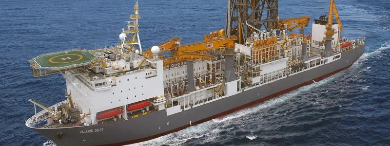 Borrfartyget Valaris DS-17 har inlett borrningen i Raia-projektet utanför Brasiliens kust. Foto: Valaris