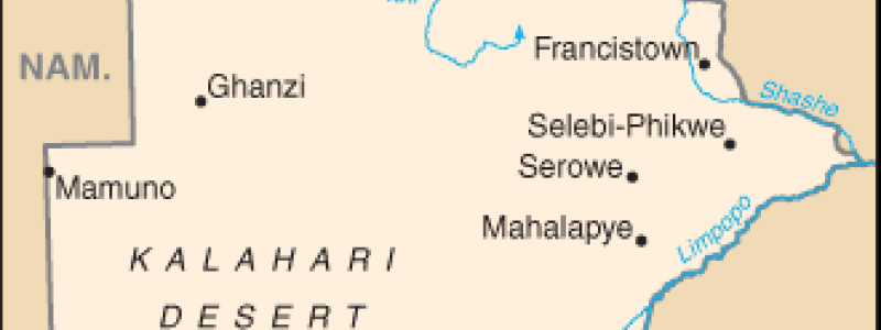 Botswana i södra Afrika. Bild: Wikimedia Commons
