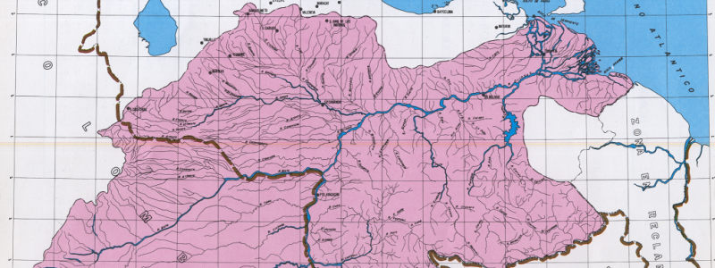 Floden Orinocos avrinningsområde. Karta: Rafael de León y Alberto J. Rodríguez Díaz. Editado conjuntamente por el Ministerio de Obras Públicas y la Corporación Venezolana de Guayana (uncopyrighted edition)/Wikimedia Commons