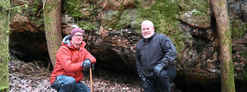 Erik Lundstam, chefsgeolog, till vänster. Peter George, vd, till höger. Foto: Arctic Minerals