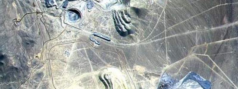 Flygbild över gruvan. Foto: Nasa/Wikimedia Commons
