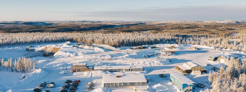 Sprängämnesfabriken har byggts vid Kankbergsgruvan, som drivs av Boliden. Foto: Boliden