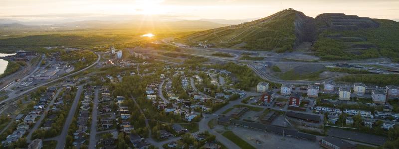 Kiruna. I området som påverkas ligger framför allt en mängd småhus. Foto: Lars Berggren/LKAB