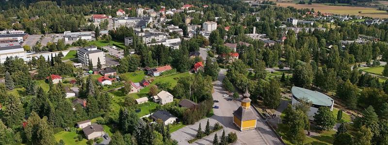 Orivesis centrum. En australisk gruvaktör vill leta litium i Orivesi. Kommunen och invånarna motsätter sig projektet av miljöskäl. Foto: Wikipedia Commons Lic. Kredit: Orivesi Kommun
