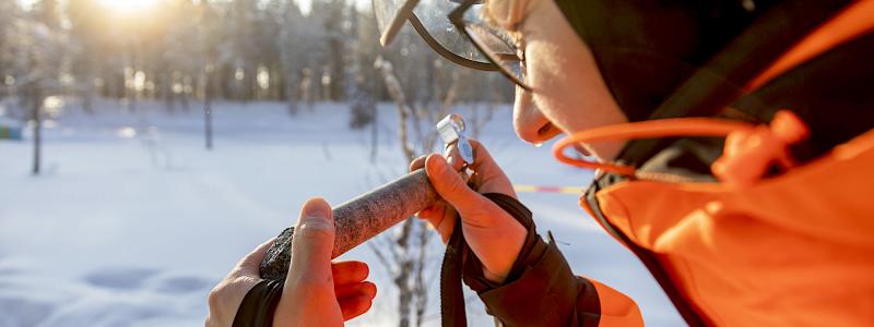 Kopparfynd undersöks. Gruvbolaget Sakatti Mining hänvisar till att koppar och nickel är råvaror som EU vill bli mer självförsörjande på. Foto: Sakatti Mining / Anglo -American