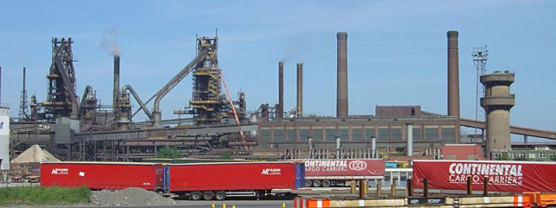 Stålverket i Scunthorpe i England. Foto: Alan Murray-Rust/Wikimedia Commons