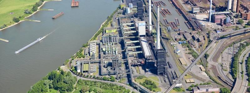 Ett flygfoto över Thyssenkrupps stålverk i Duisburg, Tyskland. Foto: Thyssenkrupp