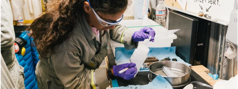 Företaget TMC analyser prover från havsbotten. TMC väntar på klartecken för att påbörja djuphavsutvinning av mineraler i Clipperton-zonen. Foto: The Metals Company