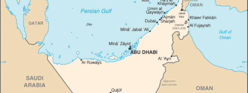 Förenade arabemiraten är global hubb för handeln med guld. Karta: Wikimedia Commons