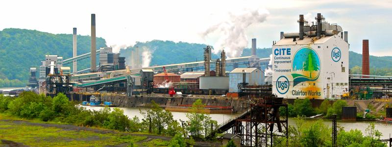 Stålverket Clairton Works i Clairton i Pennsylvania. Foto: Wikipedia Commons Lic. Kredit. Roy Luck / U.S. Steel Clairton Works.