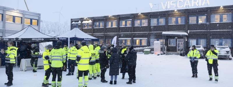 Bild från invigningen av de nya modulbyggnaderna i Kiruna. Pressbild.