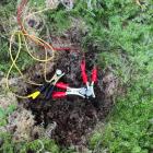 Anslutna stålelektroder. Foto: Julia Fridlund/SGU