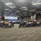Över 80 medlemsnationer deltar i ITA General Assembly. Bakom delegaterna finns även platser för åhörare och för deltagare i arbetsgrupper och kommittéer. Foto: Svenska Svenska bergteknikföreningen