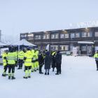 Bild från invigningen av de nya modulbyggnaderna i Kiruna. Pressbild.