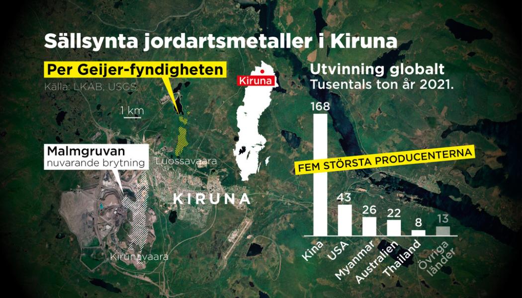 Johan Hallnäs: Järnmalmen vid Per Geijer-området i Kiruna innehåller ovanligt rikliga mängder av de sällsynta jordartsmetallerna.