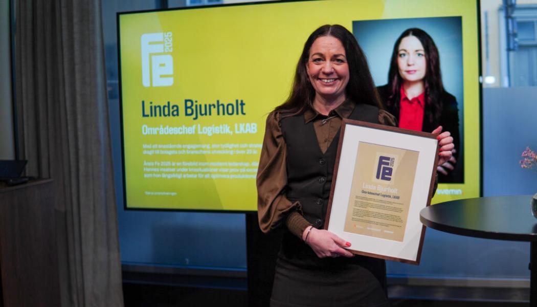 Linda Bjurholt, områdeschef Logistik på LKAB, blev utsedd till Årets Fe. Foto: Svemin