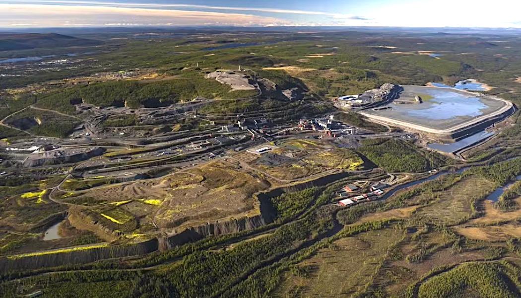 Flygfoto över LKAB:s verksamhet i Malmberget i Gällivare. Foto: LKAB.