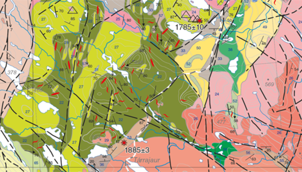 Mafisk granulit och gabbroid norr om Tårrajaur. Bild: SGU