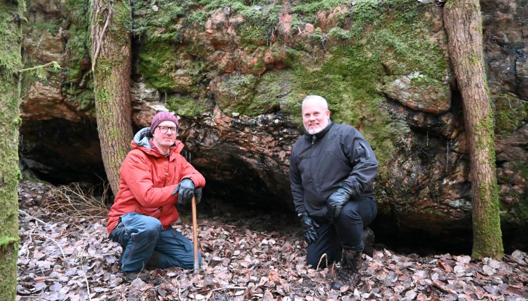Erik Lundstam, chefsgeolog, till vänster. Peter George, vd, till höger. Foto: Arctic Minerals