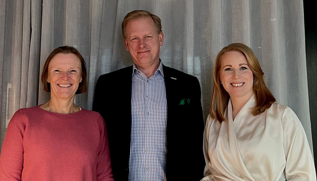 Fr.v. Nina Linander, styrelseordförande, Edward Murray, vd, och Annie Lööf, nominated till GreenIrons styrelse. Foto: Greeniron
