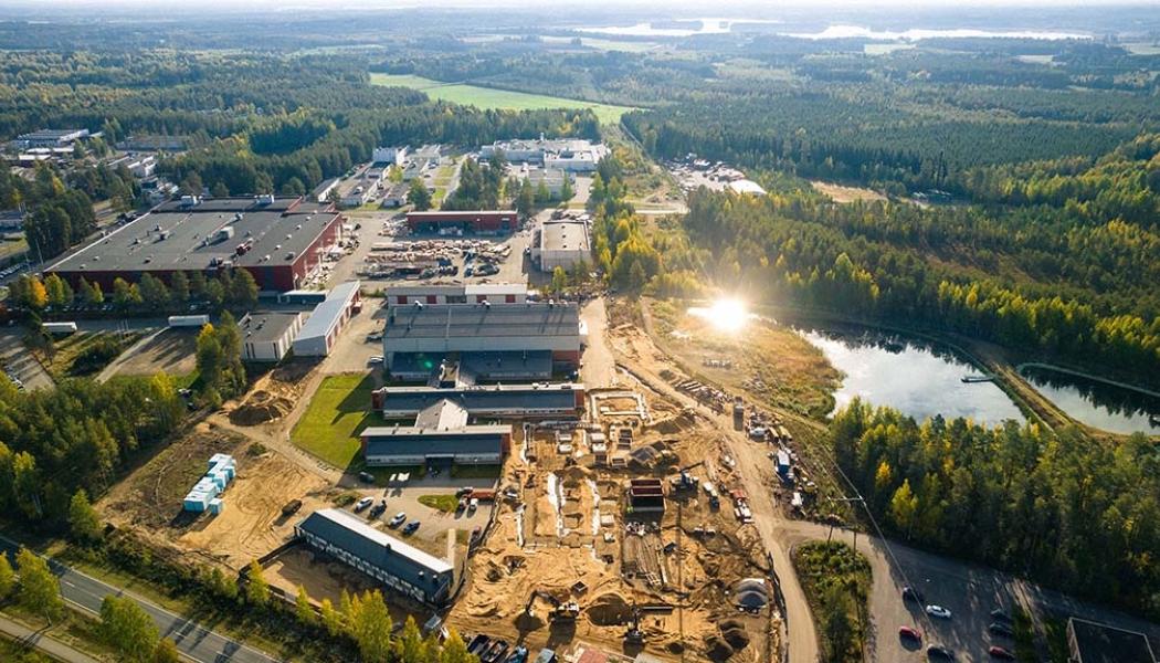 Flygfoto över GTK Mintec-området i finländska orten Outokumpu. Foto: Finlands geologiska undersökning / Matti Immonen