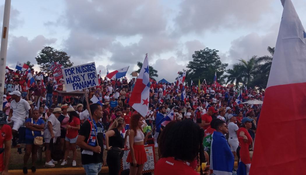 Protester mot koppargruvan i Panama city, Panamas huvudstad, förra året. Foto: Wikimedia Commons