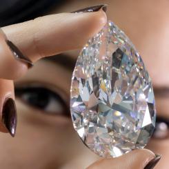 Salvatore Di Nolfi/AP/TT: Diamanten "The Rock", med en vikt på 228 karat, ska auktioneras ut på onsdag.