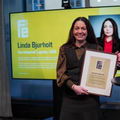 Linda Bjurholt, områdeschef Logistik på LKAB, blev utsedd till Årets Fe. Foto: Svemin