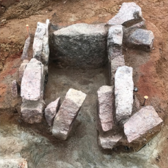 En av blästugnarna från utgrävningen i Vivungi. Foto: Carina Bennerhag ©Norrbottens museum